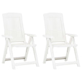 Garden Chair Set of 2 White Plastic Medium Foldable 48766