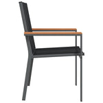 Garden Chairs 6 pcs Black 55x61.5x90 cm Textilene and Steel 3187086