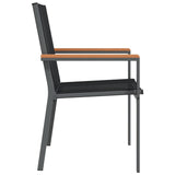 Garden Chairs 6 pcs Black 55x61.5x90 cm Textilene and Steel 3187086