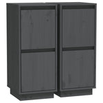 Sideboards 2 pcs Grey 31.5x34x75 cm Solid Wood Pine 813385