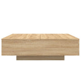 Coffee Table with LED Lights Sonoma Oak 100x100x31 cm 836604
