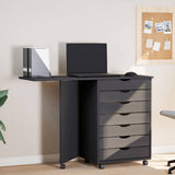Rolling Cabinet with Desk MOSS Grey Solid Wood Pine 355902