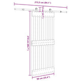 Sliding Door with Hardware Set 90x210 cm Solid Wood Pine 3332673