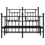Bed Frame Black Powder-Coated Steel Double Durable Bed Frame 353553