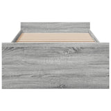 Bed Frame Grey Sonoma Engineered Wood 75 x 190 cm Small Single 3280354