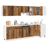 ZNTS 11 Piece Kitchen Cabinet Set Old Wood Engineered Wood 3328579