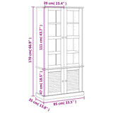 Glass Display Cabinet VIGO Grey 85x35x170 cm Solid Wood Pine 353195