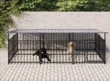 Outdoor Dog Kennel with Roof Steel 5.63 m 3124608