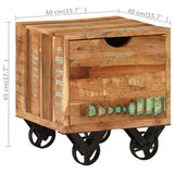 ZNTS Side Table 40x40x45 cm Solid Reclaimed Wood 328410