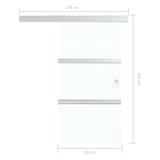 Sliding Door with Soft Stops ESG Glass and Aluminium 90x205 cm 288062
