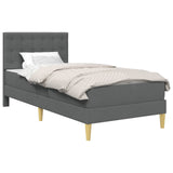 Bed Frame with Mattress Dark Grey 90 x 190 cm Fabric 3415263