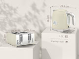 Retro 3000W Kettle and Toaster Set - Beige T3398P422932