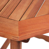 Table And Bench Set Brown Solid acacia wood Medium Foldable 44038