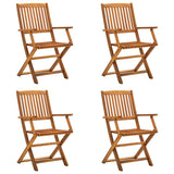 Outdoor Chair Set of 4 Natural Wood Solid Acacia wood Standard 46338