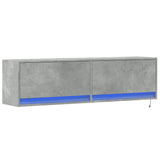 TV Wall Cabinet with LED Lights Concrete Grey 140x31x38 cm 852372