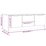 TV Cabinet Concrete Grey 102x35x36.5 cm Engineered Wood 811362