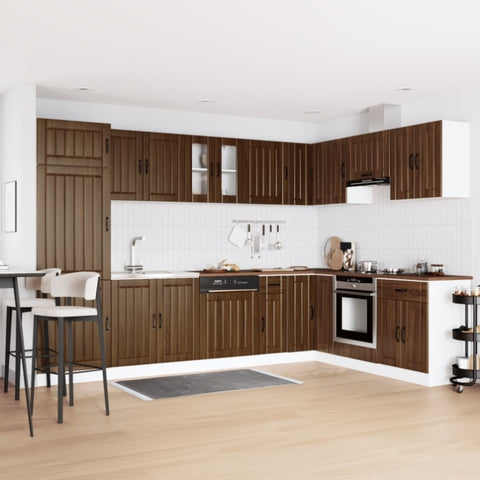 Kitchen Cabinet with Door Lucca 2 pcs Brown 80 x 46 x 81.5 cm 3315018