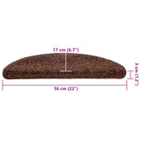 Stair Mats 20 pcs 56x17x3 cm Brown Half Round 3365840