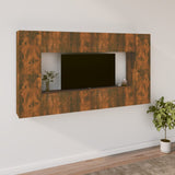 ZNTS 8 Piece TV Cabinet Set Smoked Oak Engineered Wood 3114291