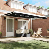 Retractable Awning Black 400 x 300 cm Fabric and Metal 3330603