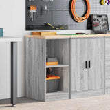 Garage Storage Cabinet Grey Sonoma 40x51x85 cm Solid Wood Pine 860540