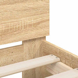 Bed Frame without Mattress with Headboard Sonoma Oak 75x190 cm Small Single 838570