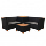 4 Piece Garden Lounge Set with Cushions Poly Rattan Black 43007