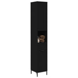 Bathroom Cabinet with Drawer with Door Black 31.5 x 33 x 190 cm 883405
