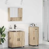 Bathroom Furniture Set 3 pcs Sonoma Oak Engineered wood & Metal 3392955