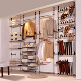 Telescopic Wardrobe System with Rods Aluminium 321105