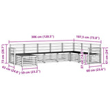 Outdoor Sofa Set 8 pcs White 306 x 187.5 x 73 cm 3392324
