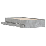 Bed Frame with Drawers without Mattress Concrete Grey 90x200 cm 3207297