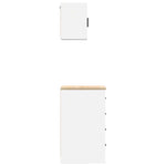 ZNTS Garage Cabinets 2 pcs White Engineered Wood 3328314