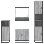 ZNTS 4 Piece Bathroom Furniture Set Grey Sonoma Engineered Wood 3301218