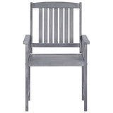 Garden Chair Set of 4 Grey Solid Acacia wood Standard Durable 311875