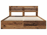 Bed Frame with Headboard Old Wood 160 x 200 cm Solid Pine Wood 3411397