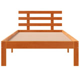 Bed Frame without Mattress Wax Brown 75x190 cm Small Single Solid Wood Pine 844266