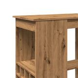 ZNTS Bar Table with Racks Artisan Oak 90x47.5x103.5 cm Engineered Wood 854345