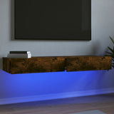 TV Cabinets with LED Lights 2 pcs Smoked Oak 60x35x15.5 cm 842897