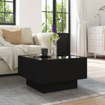 ZNTS Coffee Table with LED Black 50x50x30 cm Engineered Wood 847505