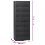 Garden Storage Cabinet with 3 Shelves Black 43702