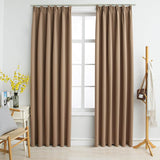 Blackout Curtains with Hooks 2 pcs Taupe 140x225 cm 134439