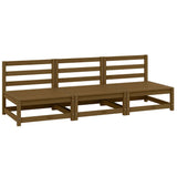 Garden Middle Sofas 3 pcs Honey Brown Solid Wood Pine 805688