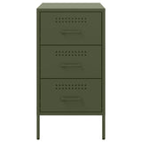 Bedside Cabinets 2 pcs Olive Green 36x39x68 cm Steel 843087