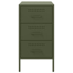 ZNTS Bedside Cabinets 2 pcs Olive Green 36x39x68 cm Steel 843087