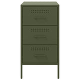 ZNTS Bedside Cabinets 2 pcs Olive Green 36x39x68 cm Steel 843087