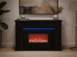 Fireplace with LED Strip Black Oak 63 x 20 x 54.5 cm 8021096
