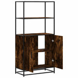 Highboard Smoked Oak 68x35x139 cm Engineered Wood and Metal 849051
