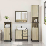 ZNTS 3 Piece Bathroom Furniture Set Sonoma Oak Engineered Wood 3300986