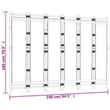 Folding 6-Panel Room Divider 240 cm Bamboo and Canvas 350626